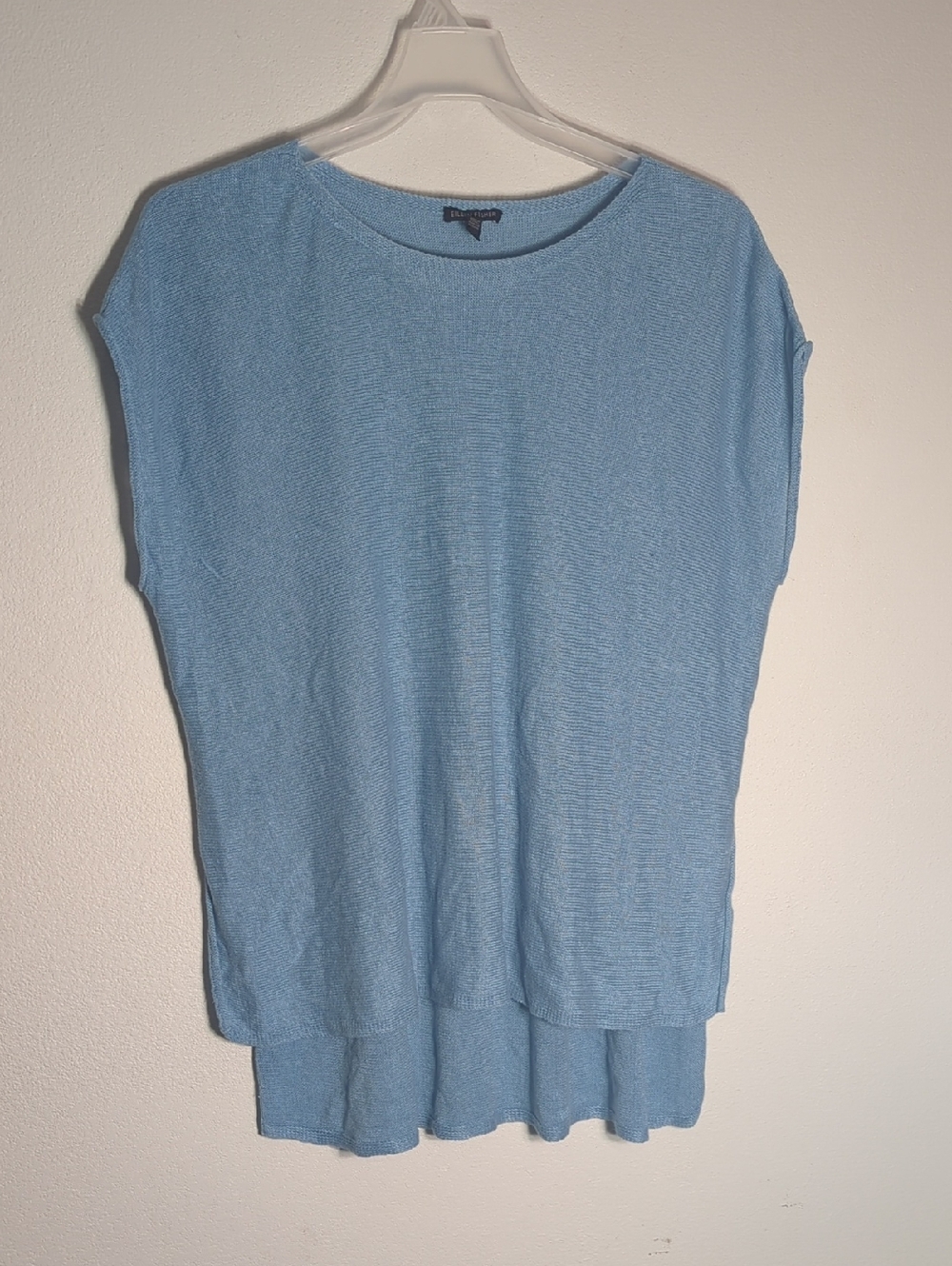 Eileen Fisher Womens Sweater 100% Organic Linen Quiet Luxury Beach Coastal Large